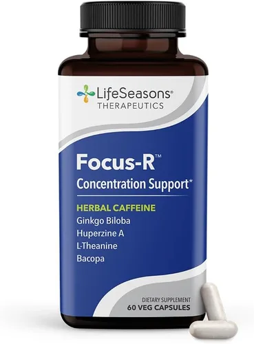 LifeSeasons - Focus-R - Suplemento de apoyo a la concentración - Para todas las edades - Mejora el rendimiento mental y el enfoque - Aumenta la
