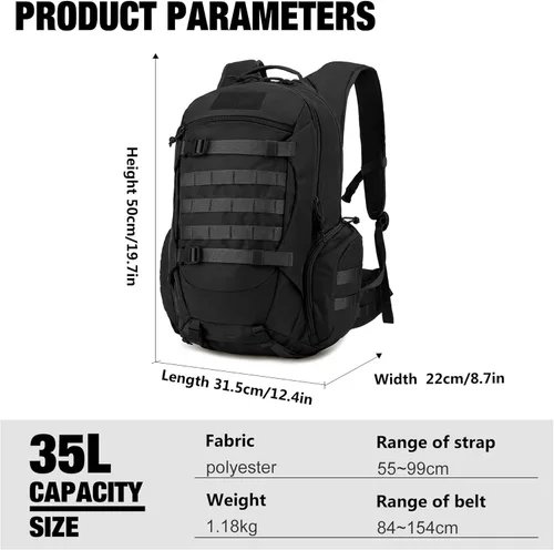 Vista 2 de Mardingtop Mochilas tácticas 35L Molle senderismo mochilas para acampar senderismo militar viajes motocicleta