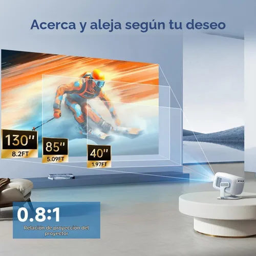 Vista 6 de Aplicaciones de transmisión integradas y 1080P nativo: mini proyector con Wifi y Bluetooth, enfoque automático y Keystone, rotación de 180°