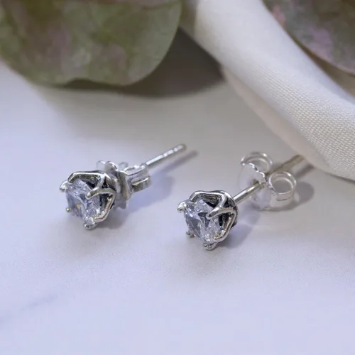 Vista 8 de Aretes de plata de ley 925 con piedras preciosas para mujer, aretes de plata de ley, aretes de piedra natal de plata, aretes de piedras preciosas