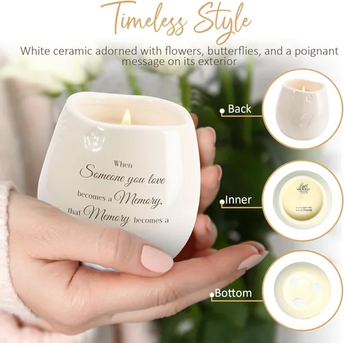 Vista 4 de Pavilion - When Someone You Love Becomes a Memory That Memory Becomes a Treasure - Vela de cerámica rellena de soja de 8 onzas