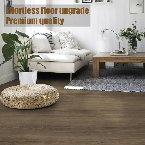 Vista 5 de WIFEA Rollo de Piso de Vinilo 15.7"x 393.7"/43 Pies Cuadrados, Azulejos de Piso de Vinilo Autoadhesivos de Grano de Madera Resistente al Desgaste e