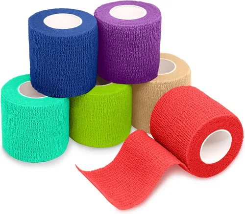 Vista 14 de FriCARE Nonwoven cinta autoadhesiva de vendaje, envoltura autoadhesiva cohesiva de primeros auxilios (con FDA), Sports Vet, 2" X 5 yardas, Paquete