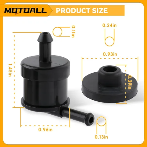 Vista 3 de MOTOALL 584648201 576618101 Válvula de retención de combustible con arandelas de goma para Husqvarna
