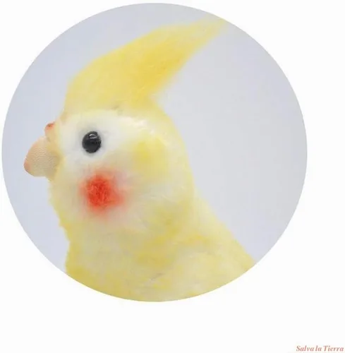 Vista 4 de TAMMYFLYFLY Realista cacatúa pájaro de peluche de pájaro de peluche de pájaro amarillo lindo modelo animal