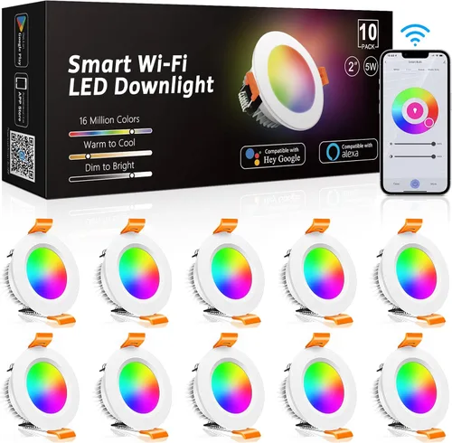 Vista 14 de inShareplus Iluminación empotrable LED de 2 pulgadas, luz regulable de 3 W (equivalente a 35 W), luz blanca diurna de 5000 K, CRI80, lámparas