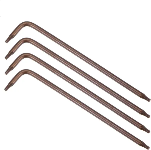 Vista 7 de uxcell T25 Anti manipulación Torx Star Key Bit Llave, forma de L 5.12 pulgadas brazo largo, acero S2 4 piezas