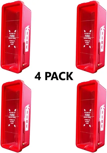 Vista 6 de Strike First Gabinete extintor de incendios de plástico resistente de 10 libras, color rojo para extintores de incendios de 10 libras, 10 libras