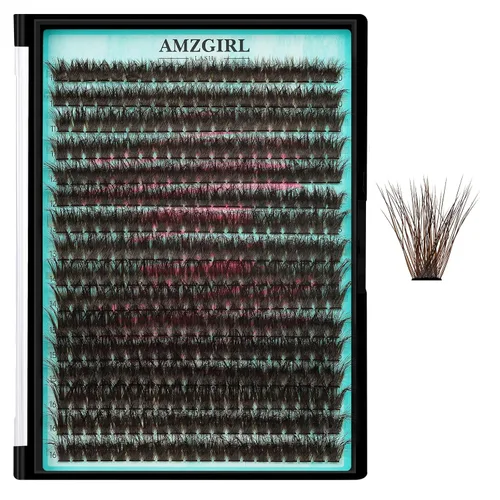 Vista 25 de Kit de racimos de pestañas 280 piezas, kit de extensión de pestañas 60D 80D, adhesivo y sello de pestañas impermeables, removedor de pestañas