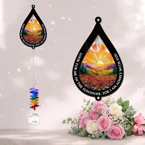 Vista 10 de Adornos de Navidad - Regalo de condolencia para la pérdida de un ser querido - Adorno atrapasueños - Creador de arcoíris de cristal - Decoración