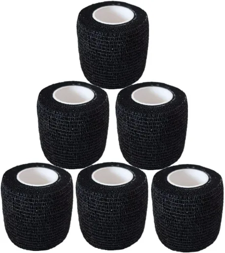 Vista 28 de Baisunt Paquete de 6 vendajes cohesivos de 1 pulgada, cinta autoadhesiva autoadhesiva autoadhesiva transpirable para muñeca, tobillo, deportes, Negro