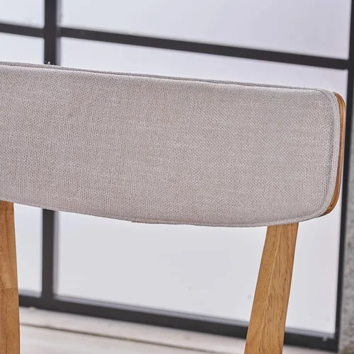 Vista 26 de GDFStudio Chazz Mid-Century - Juego de 2 sillas de comedor con marco de mediados de siglo, juego de 2 piezas, gris oscuro y acabado de nogal natural