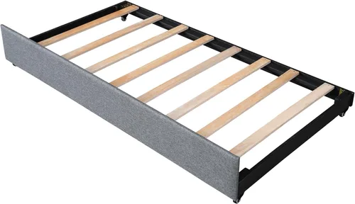 Vista 83 de SOFTSEA Cama de plataforma tapizada tamaño Queen con cajón de almacenamiento, marco de cama tapizado con cabecera con respaldo de alas, soporte