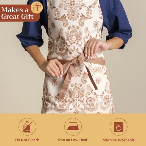 Vista 883 de Maison d' Hermine Delantales para mujer con bolsillo, 100% algodón (27.50 x 31.50 pulgadas)