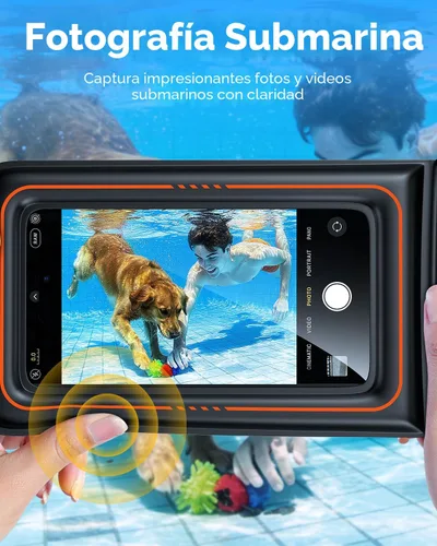 Vista 4 de UNBREAKcable Paquete de 2 bolsas flotantes impermeables para teléfono, IPX8, bolsa seca para kayak/playa/crucero, bolsa a prueba de agua para iPhone