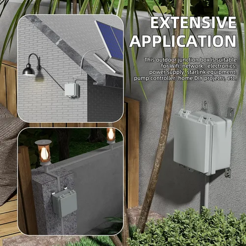Vista 6 de Joinfworld Caja Eléctrica al Aire Libre Impermeable IP67 6X6 Caja de Proyecto de Plástico Recinto Resistente a la Intemperie para WiFi Electrónica