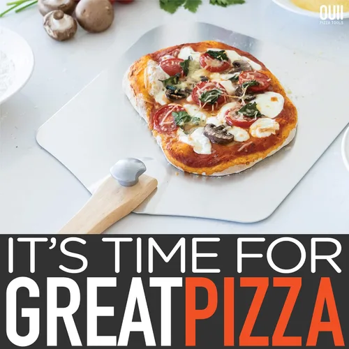 Vista 8 de Pala de Pizza de Aluminio Metal - 12 x 14 Pulgadas. Espátula de Pizza para Horno con Mango de Madera Plegable. Herramientas Accesorios para Horno