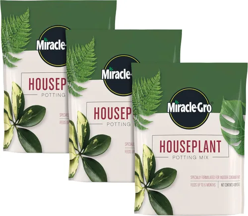 Vista 10 de Miracle-Gro Mezcla para macetas para plantas de interior - Suelo fertilizado, diseñado para ser menos propenso a los mosquitos, 4 cuartos de galón