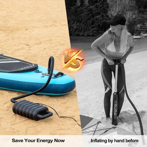 Vista 6 de Bomba de tabla de remo, bomba eléctrica SUP, bomba de aire portátil de alta presión de 20 PSI con inflado y apagado automático, función