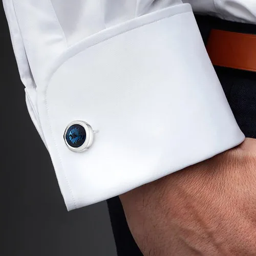 Vista 2 de Gemelos para hombre, estilo elegante, con caja de regalo