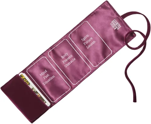 Vista 10 de Witchy Cauldron Tarot Wrap & Bag — Tarot Tarot Tarot, paño de lectura de satén con 3 cartas, soporte de tarot para mazos estándar, regalo para Negro