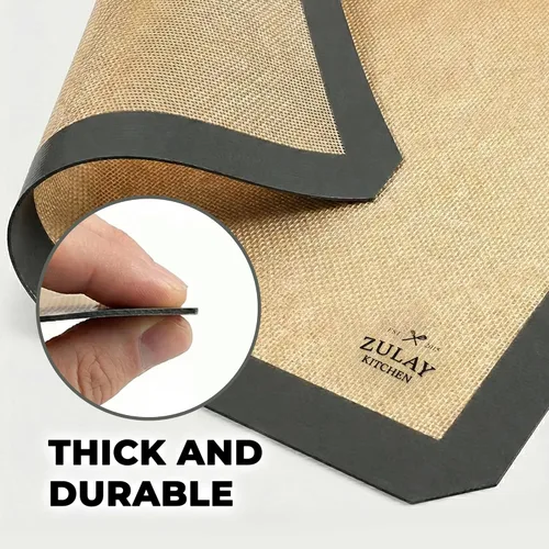 Vista 6 de Zulay Kitchen Tapete de silicona para hornear, hoja de silicona antiadherente reutilizable para horno, 16.5 x 11.6 pulgadas, gris oscuro