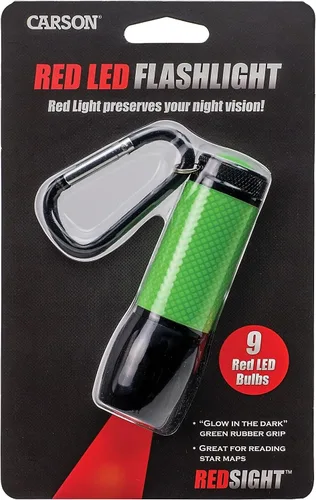 Vista 3 de Carson RedSight - Linterna LED roja para leer mapas de estrellas de astronomía y preservar la visión nocturna con dos ajustes de brillo (SL-33) XL