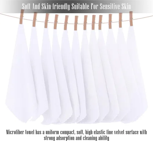 Vista 4 de TENSTARS Juego de 12 paños de alta calidad, secado rápido, terciopelo coral de microfibra suave, altamente absorbente, uso multiusos como baño, spa