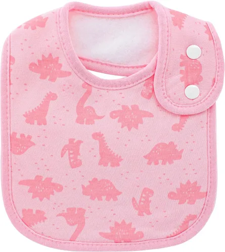 Vista 9 de Baberos impermeables Hakochia de algodón orgánico súper suaves y absorbentes con cierre de presión ajustable para bebés niños y niñas