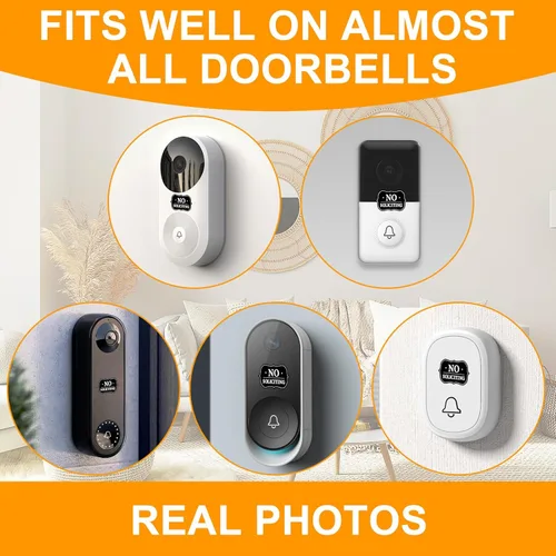 Vista 7 de Letrero de No Soliciting para casa, 10 piezas resistentes a la intemperie, pequeño letrero de no solicitud para timbre de puerta, adhesivo