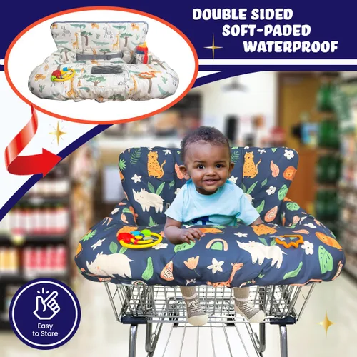 Vista 6 de Funda para carrito de compras para bebé, funda para carrito de comestibles para bebé niño y niña, funda para silla alta para bebé y niño, regalo