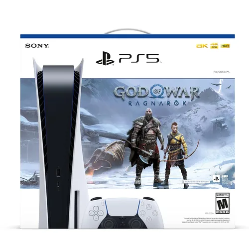 Vista 3 de Playstation 5 Disc Version PS5 Gaming Console God of War Ragnarok Bundle - 16GB GDDR6 Memory, 825GB SSD, 4K Blu-ray player, WiFi 6, Bluetooth 5.1