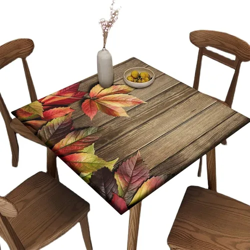 Vista 14 de Mantel redondo ajustable con borde elástico floral azul, mantel con borde elástico de estilo floral pastoral, almohadilla de mesa de poliéster