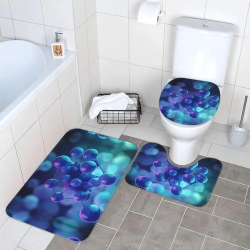 Vista 7 de CO2 Pattern absorbent non-slip floor mat set of 3 - suitable for bathroom, bedroom, kitchen