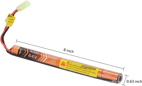 Vista 2 de Lancer Tactical Batería Airsoft NIMH 8.4V compatible con la mayoría de AEG M4 Airsoft (8.4V, 1200mAh Stick Tamiya)