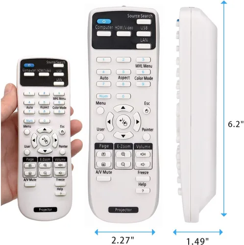 Vista 2 de ESolid - Proyector de repuesto con control remoto para Epson 1648806 EX3200 EX3240 EX5240 EX5250 EX7240 EX9200 VS240 VS340 VS345 PowerLite 1224 1264