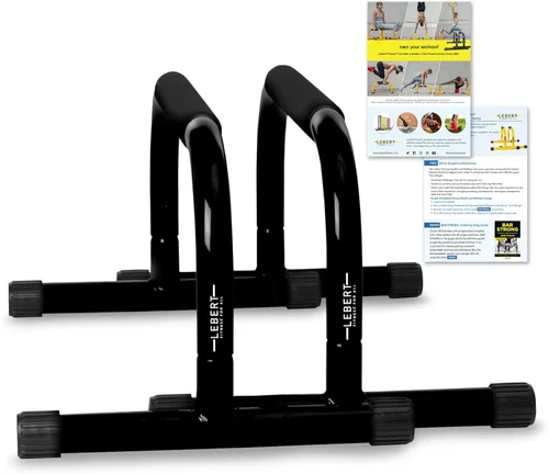 Vista 2 de Lebert Parallette Bars - Equipo de entrenamiento de peso corporal resistente para inmersiones, flexiones, sesiones en L y entrenamientos de núcleo