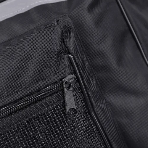 Vista 6 de Bolsas de sillín de 25L para bicicleta, bolsa de transporte trasera de bicicleta con borde reflectante, alforjas de bicicleta con ganchos