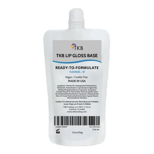 Base de brillo labial TKB (Flexagel M) | Listo para formular| Hidratante, alto brillo, transparente, vegano y libre de crueldad| Fabricado en