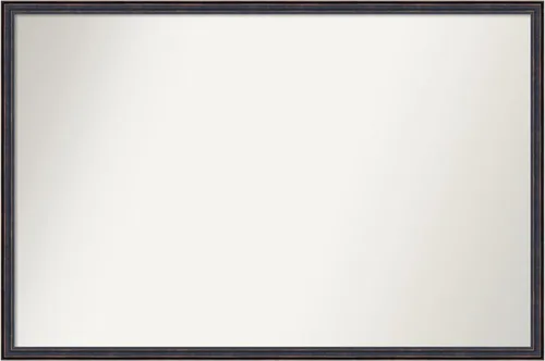 Vista 14 de Amanti Art Espejo de baño de bronce para sobre el fregadero, 25 x 26 pulgadas, espejo rectangular de bronce oscuro, marco de madera tradicional