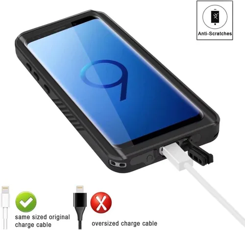 Vista 4 de YMCCOOL Funda impermeable para Samsung Galaxy S9, protección de cuerpo completo, a prueba de golpes, nieve, suciedad con protector de pantalla