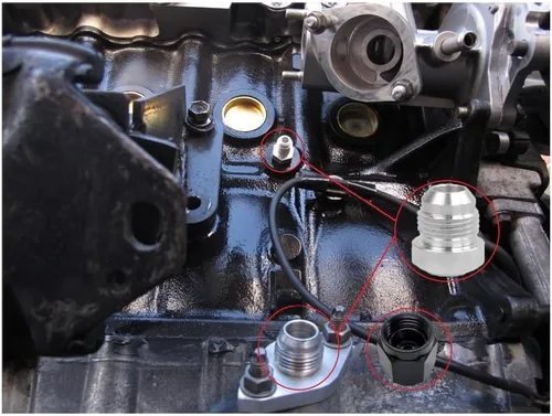 Vista 5 de YSIL 4PCS 6AN Macho Flare Soldadura en Bung Adaptador de manguera de montaje Aleación de aluminio