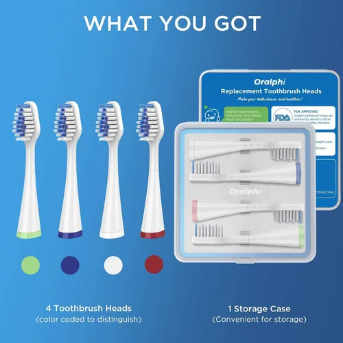 Vista 5 de Cabezales de repuesto para cepillo de dientes Waterpik Complete Care 5.0/9.0 (CC-01/WP-861), STRB-4WW, (paquete de 4, blanco)