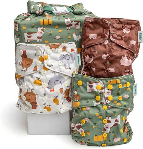 Vista 29 de Big Adventure Kinder - Juego de 5 pañales de tela reutilizables para bebé, estilo de bolsillo, jersey atlético que absorbe la humedad, insertos