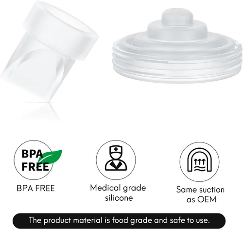 Vista 2 de 4 válvulas de pico de pato y 2 piezas de diafragma de silicona compatibles con el extractor de leche portátil Momcozy M5, piezas de repuesto