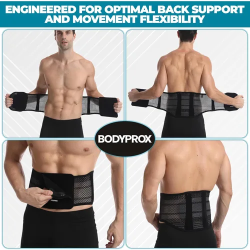 Vista 3 de Bodyprox Faja de espalda transpirable, faja de soporte para la espalda para hombres y mujeres.