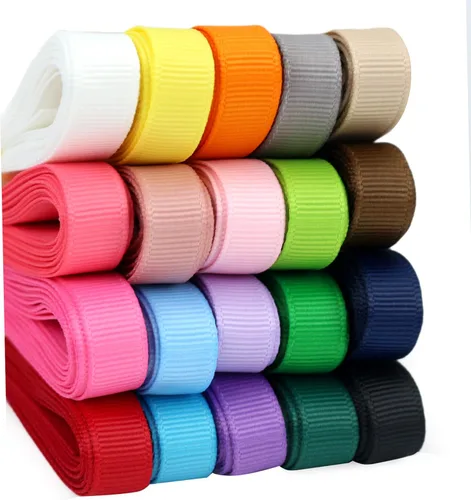 Vista 10 de Cinta de Grogrén de 1 pulgada, Cinta de 1 pulgada, Surtido de 20 Colores Sólidos, 1" X 2 Yardas Cada Una, Total 40 Yardas Por Paquete, Cintas