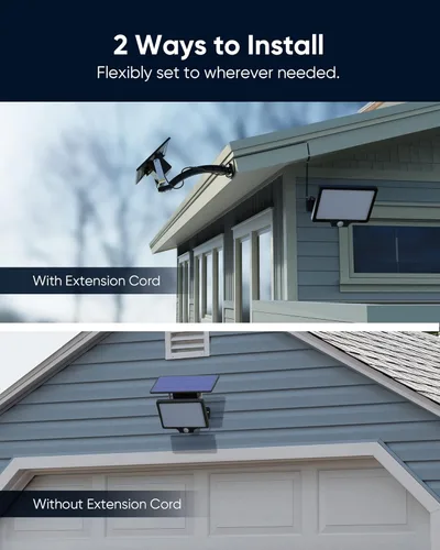 Vista 4 de Luz solar con sensor de movimiento de 1000 lúmenes, 48 luces LED para exteriores, luz solar de seguridad IP65, impermeable, de atardecer a amanecer