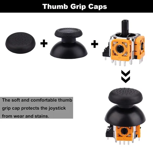 Vista 4 de Ikpek 6 Pack Analog 3D Joysticks Repair Kit for DualSense PS5 Controller, Joysticks Replacement Part with Repair Screwdriver Kit for Playstation 5