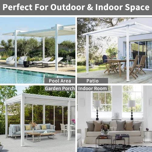 Vista 6 de Easy-Going - Cortinas para exterior con aspecto de lino impermeables y a prueba de viento para porche, cortinas de privacidad para exterior suaves